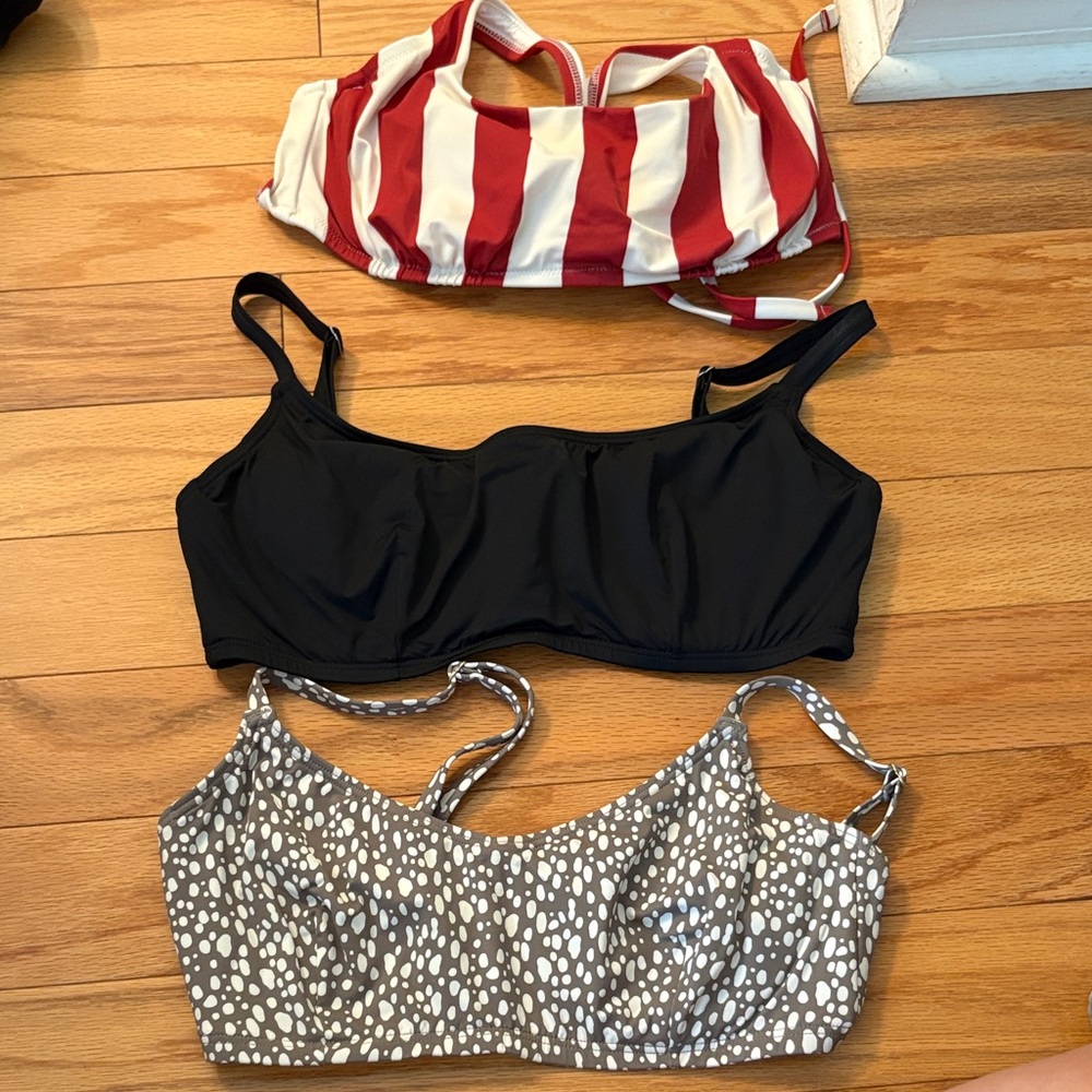 Billabong Red, Black, and Gray Bikinis